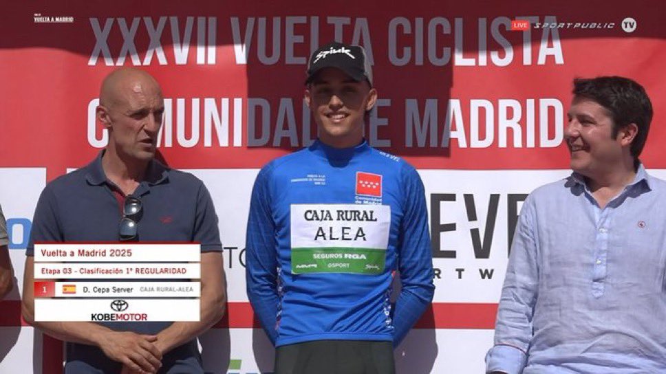 🔴Daniel Cepa nuevo líder de la <a href="/vueltamadridS23/">Vuelta a Madrid Sub23</a> tras hacerse con la tercera etapa.

🔵Además, Cepa también se pone líder de la regularidad.

🟢Por otro lado, Juan Pedro Lozano sigue al frente de la clasificación de las metas volantes.

Dos etapas por delante #VueltaMadridSub23
