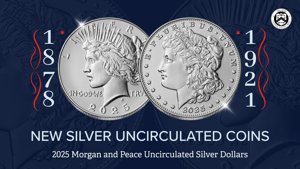 usmint's tweet image. Featuring the classic Morgan and Peace designs first minted around the turn of the 19th century, these 2025 releases are great additions for new and experienced numismatists. Buy now: bit.ly/44nUsFE