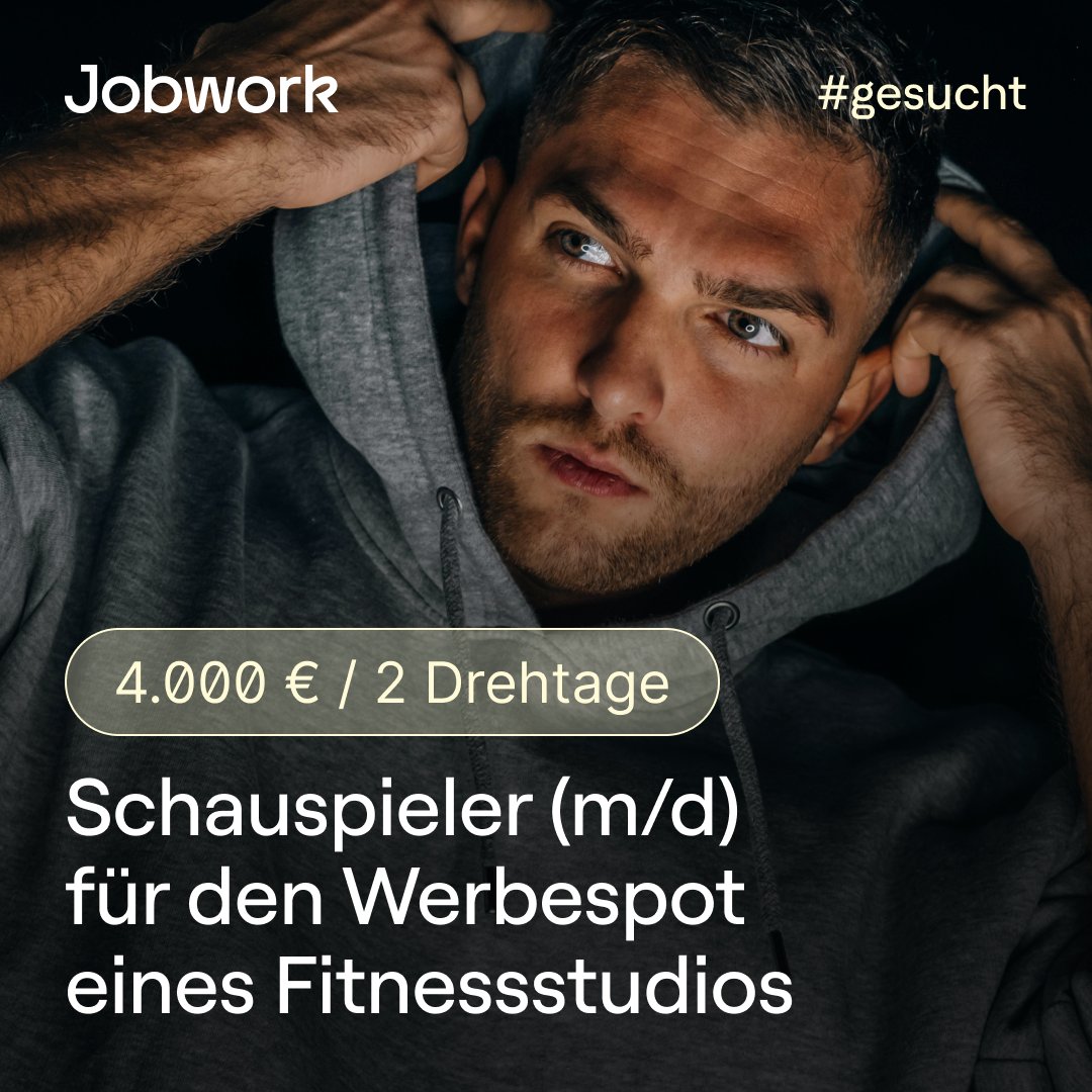 jobworkcom's tweet photo. 💥💰️ 𝐆𝐀𝐆𝐄: 𝟒.𝟎𝟎𝟎 €
𝗝𝗲𝘁𝘇𝘁 𝗯𝗲𝘄𝗲𝗿𝗯𝗲𝗻 ▶️ https://t.co/P77xt9dkSy
#jobwork #jobs #jobportal #schauspieler #kleindarsteller #darsteller #model #komparse #modelagentur #produktionsfirma #werbeagentur #marketingagentur #marketing #agentur #fitnessstudio #fitness https://t.co/RmMoezcnQ9