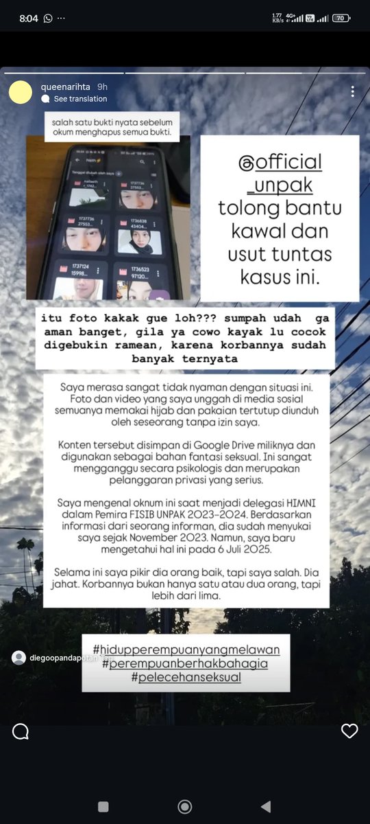 _NaCN__'s tweet photo. Halo boleh bantu rt tidak ya? 

Rayyan fathan ini ketahuan nge ss SG cewek" Di kampus temanku, dan disimpen di Google Drive buat bahan fantasi seksual. 

Yes, ini kejadian BENERAN.
Dan yes, korbannya BANYAK. Bukan 1, bukan 2… lebih dari 5 orang. https://t.co/0vcQPEvh5s
