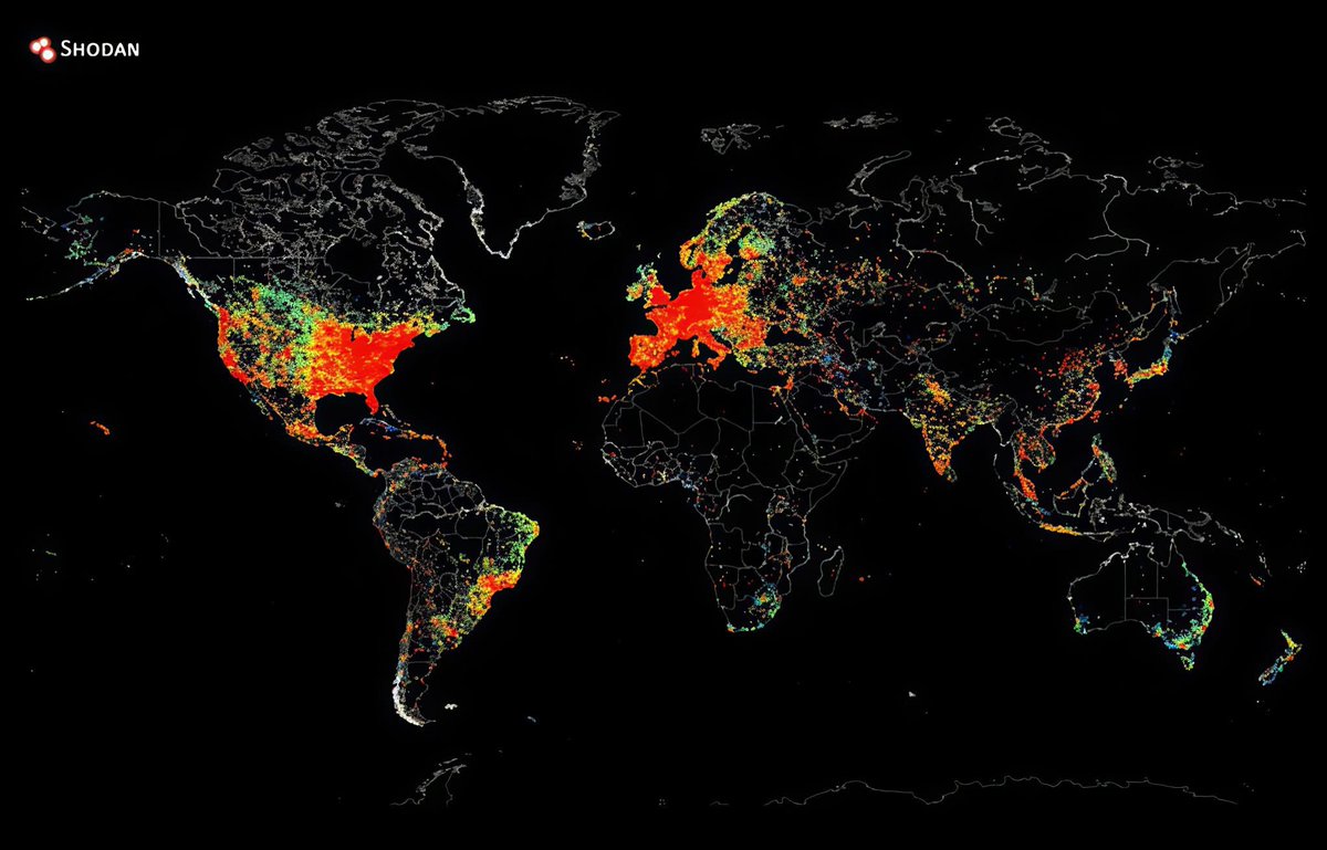 Every device connected too the Internet in the world.