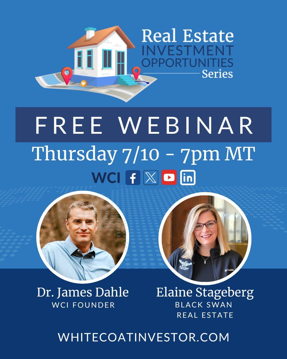 WCInvestor's tweet image. Join us tonight, July 10, 2025 at 7 PM MT for this FREE webinar with WCI partner Black Swan Real Estate. 

Black Swan is a physician-owned investment firm offering accredited investors unique, long-term opportunities to build wealth through passive investments. 

Black Swan has…