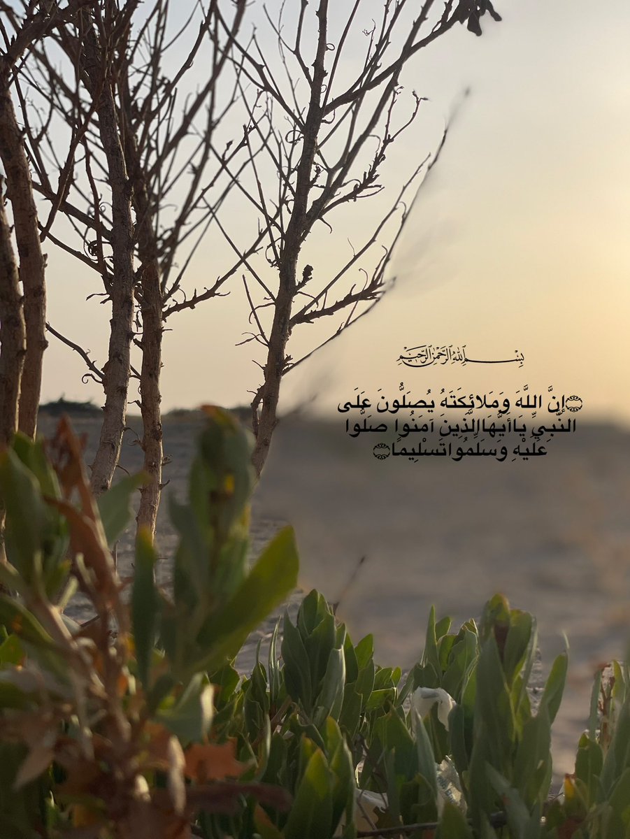 ﷽

۝إِنَّ اللَّهَ وَمَلائِكَتَهُ يُصَلُّونَ عَلَى
النَّبِيِّ يَاأَيُّهَاالَّذِينَ آمَنُوا صَلُّوا
عَلَيْهِ وَسَلِّمُواتَسْلِيمًا۝

#تصويري 🍂🐪