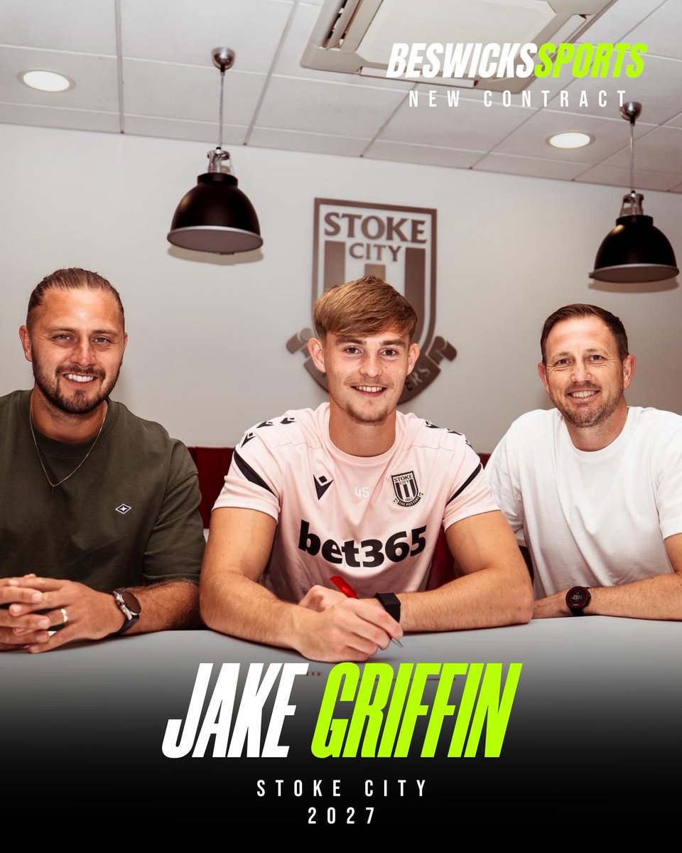A massive well done from all at Beswicks sports to Jake Griffin 👏

The 19-year-old, who joined the Potters’ Academy as an under-10, penned a new two-year deal at Clayton Wood upon returning for pre-season ✍️

#beswickssports #newcontract #stokecity