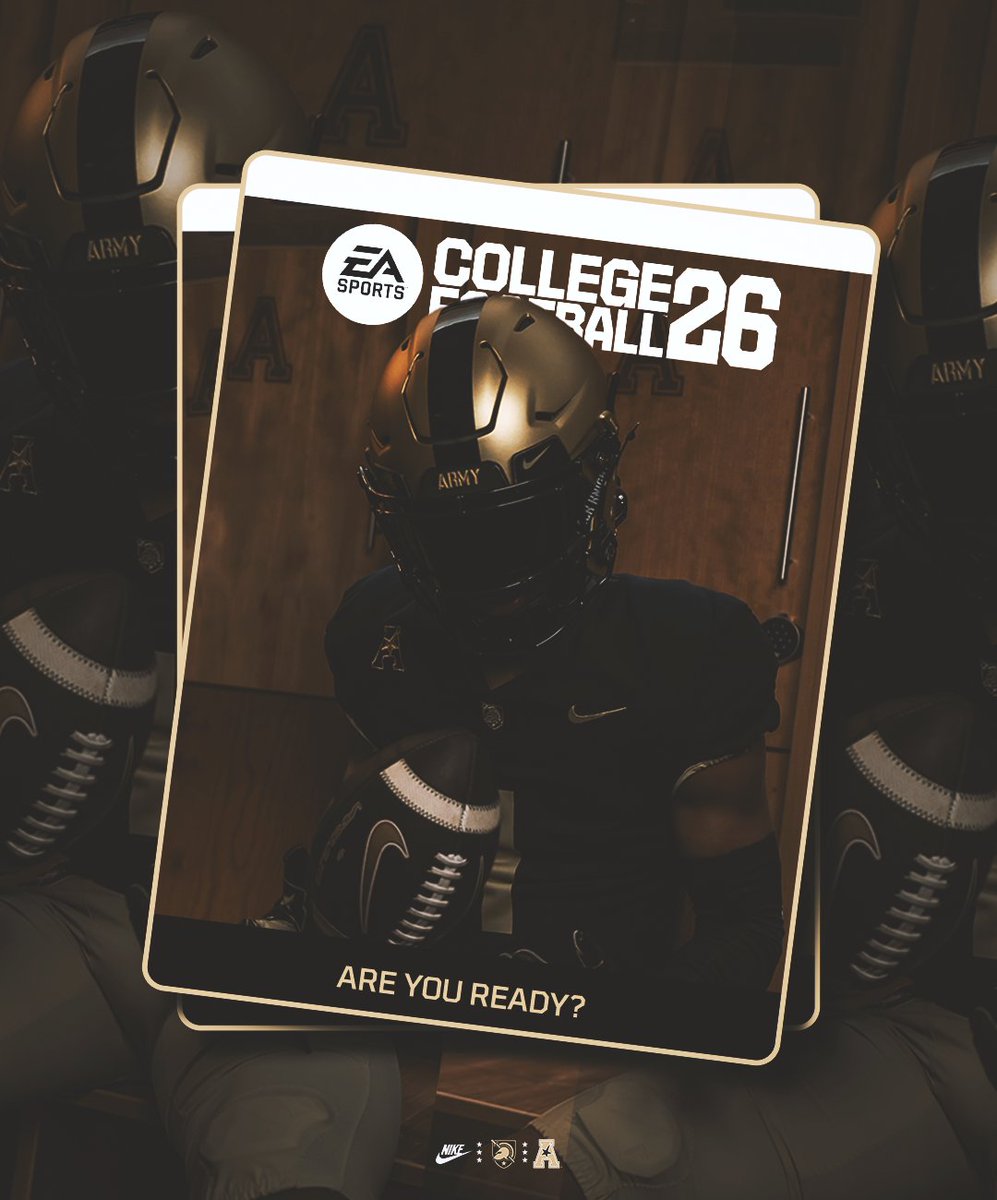 ArmyWP_Football's tweet image. It's worldwide launch day!
Get ready to suit up and hit the field in the Black & Gold!
Bring Glory Home.
@EASPORTSCollege #CFB26