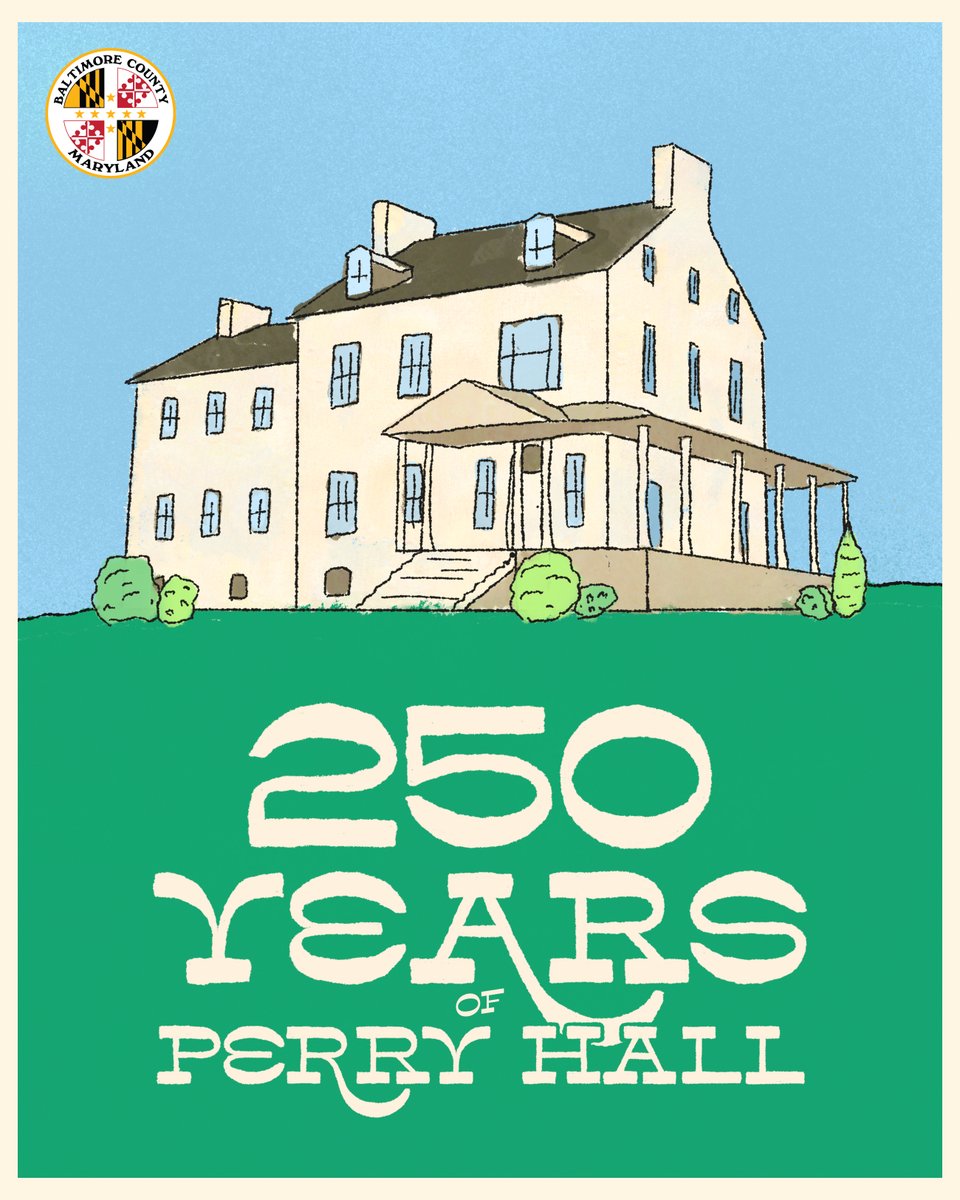 BaltCoGov's tweet image. Happy birthday, Perry Hall! 🎉
This year marks the 250th anniversary of Harry Dorsey Gough's completion of Perry Hall Mansion, giving the community a name and a now historical treasure overlooking the Gunpowder River Valley.
To our Perry Hall neighbors, we celebrate you!
