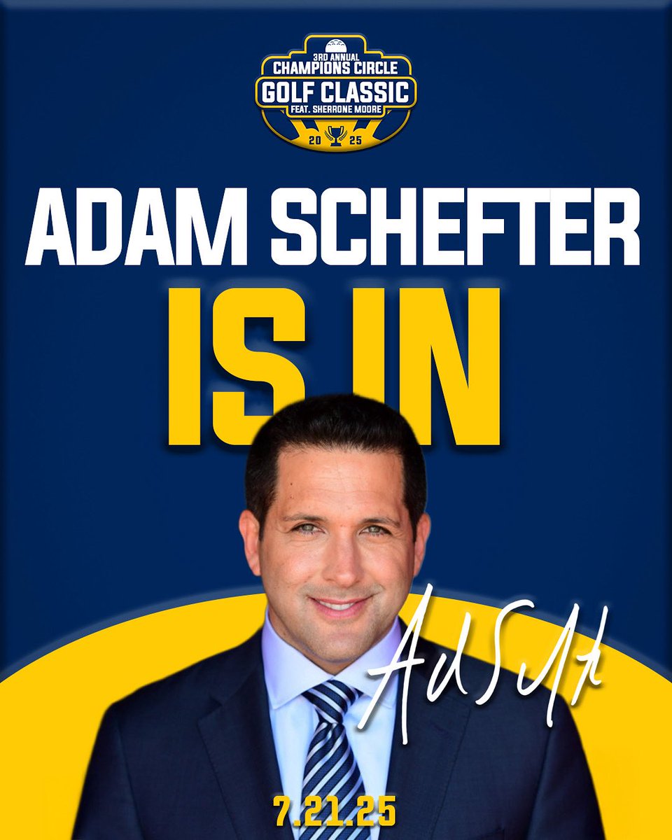 Champions Circle (@champcircleuofm) on Twitter photo Adam Schefter is IN for the 3rd Annual Champions Circle Golf Classic featuring <a href="/Coach_SMoore/">Sherrone Moore</a> ⛳️〽️
He’ll be on the course during the day, then headlining our insider dinner program with two other special guests!
Secure your spot » secure.qgiv.com/for/4xv7mc/eve… Adam Schefter is IN for the 3rd Annual Champions Circle Golf Classic featuring <a href="/Coach_SMoore/">Sherrone Moore</a> ⛳️〽️
He’ll be on the course during the day, then headlining our insider dinner program with two other special guests!
Secure your spot » secure.qgiv.com/for/4xv7mc/eve…