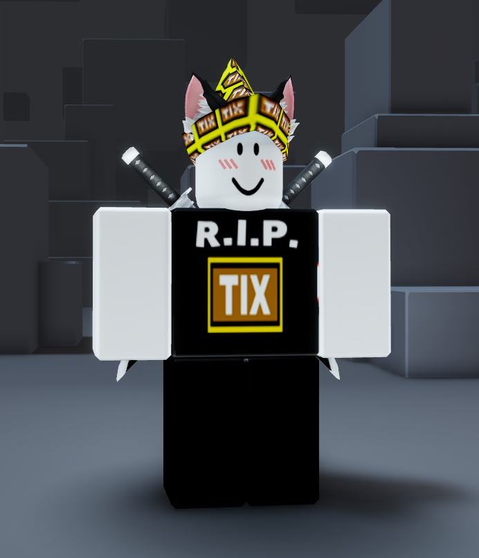 they removed his original shirt so i am stuck with the stupid tshirt i made when tix originally died hes so stupid