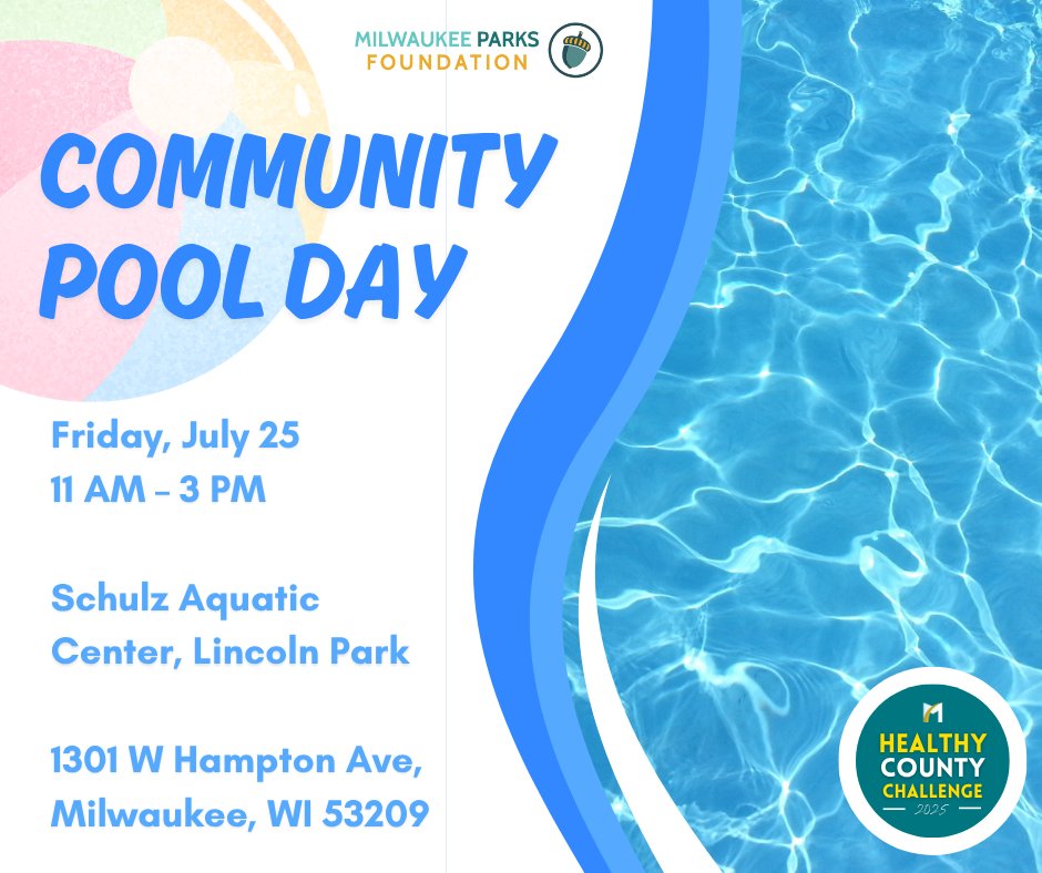 County Executive David Crowley (@davidcrowleywi) on Twitter photo Join us for family-fun at the pool! On July 25, <a href="/mkeparksfund/">Milwaukee Parks Foundation</a> will provide free pool admission for the first 100 individuals to arrive at <a href="/CountyParks/">Milwaukee County Parks</a> Schulz Aquatic Center.
Enjoy Schulz Aquatic Center and connect with Milwaukee County Parks lifeguards and the <a href="/mkeparksfund/">Milwaukee Parks Foundation</a> Join us for family-fun at the pool! On July 25, <a href="/mkeparksfund/">Milwaukee Parks Foundation</a> will provide free pool admission for the first 100 individuals to arrive at <a href="/CountyParks/">Milwaukee County Parks</a> Schulz Aquatic Center.
Enjoy Schulz Aquatic Center and connect with Milwaukee County Parks lifeguards and the <a href="/mkeparksfund/">Milwaukee Parks Foundation</a>
