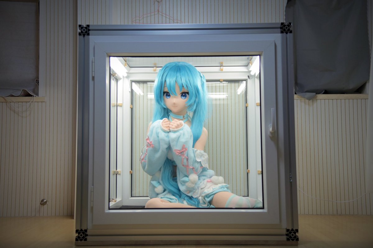 欸多…？我有购置大型miku手办的快递吗……？！不过手办展示柜看起来很精美！需要进行一些decorate嘛┏ (^ω^)=
涩影师：<a href="/tiantian2413_1/">天天</a> 
#kigurumi #初音ミク