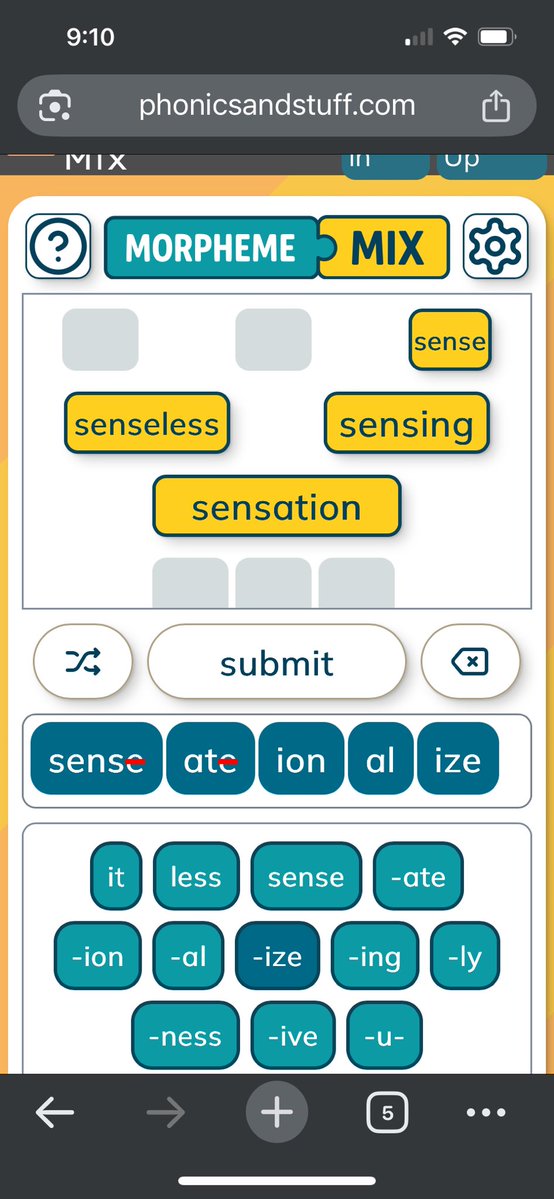 MrsMorrow07's tweet image. 🆒 Morpheme Mix by Phonics & Stuff!
A DAILY morpheme puzzle where you work to find all of the words that can be formed with the morphemes provided.
#literacy #morphology #deliberatepractice