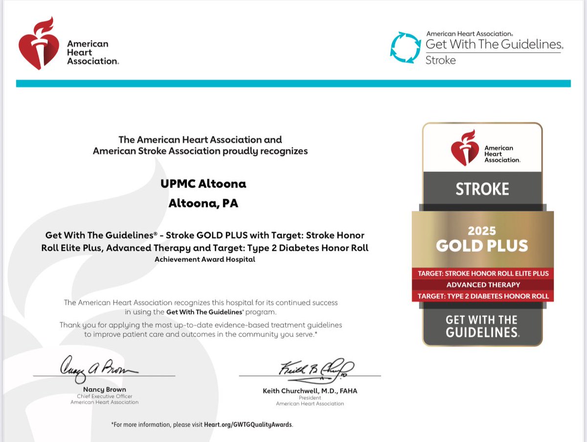 UPittStroke (@pittstroke) on Twitter photo Congratulations to the stroke champions at UPMC Altoona on your quality award! Keep up the good work! <a href="/CynthiaKenmuir/">Cynthia Kenmuir</a> <a href="/UPMCnews/">UPMC</a> Congratulations to the stroke champions at UPMC Altoona on your quality award! Keep up the good work! <a href="/CynthiaKenmuir/">Cynthia Kenmuir</a> <a href="/UPMCnews/">UPMC</a>