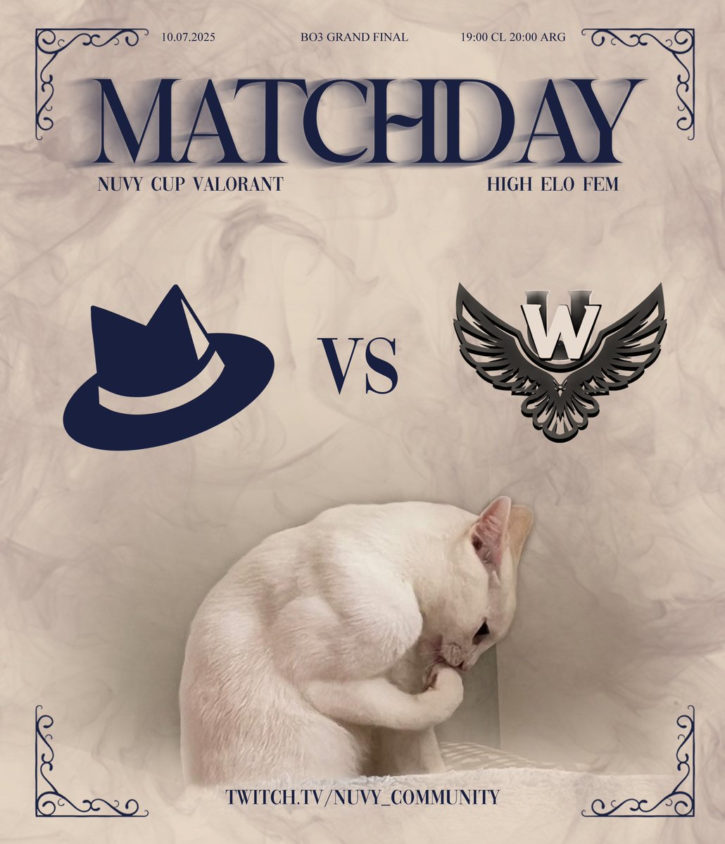 DAKIMORA 🪷 (@dakimorateam) on Twitter photo Match day vs <a href="/UniversityWarG/">University War</a>
Por la final del high elo fem a las 19:00 hrs CL 💪🐱
twitch.tv/nuvy_community Match day vs <a href="/UniversityWarG/">University War</a>
Por la final del high elo fem a las 19:00 hrs CL 💪🐱
twitch.tv/nuvy_community