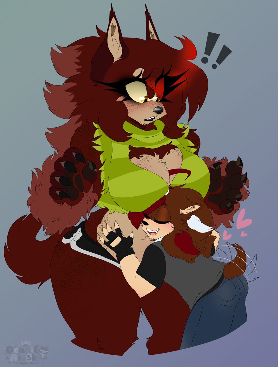 Squishy girlfriend 💖

Art by me
Lana belongs to me
Wub belongs to <a href="/WuBNSFW/">nameswub.bsky.social</a> 
.
#werehog #digitalart #oc #sonic