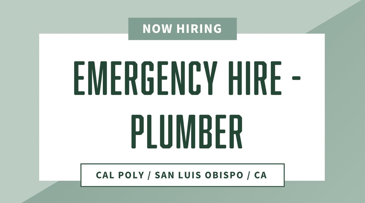#NowHiring Emergency Hire - Plumber. To see the full position description, click here: bit.ly/4l5Y2Lj