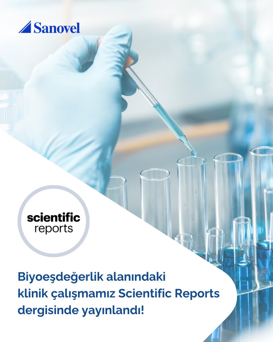Biyoeşdeğerlik alanındaki çalışmamız bilim dünyasının önde gelen yayınlarından Scientific Reports dergisinde yer aldı. 

Çalışmamızın makalesini aşağıdaki link üzerinden inceleyebilirsiniz.

lnkd.in/dCN653EY