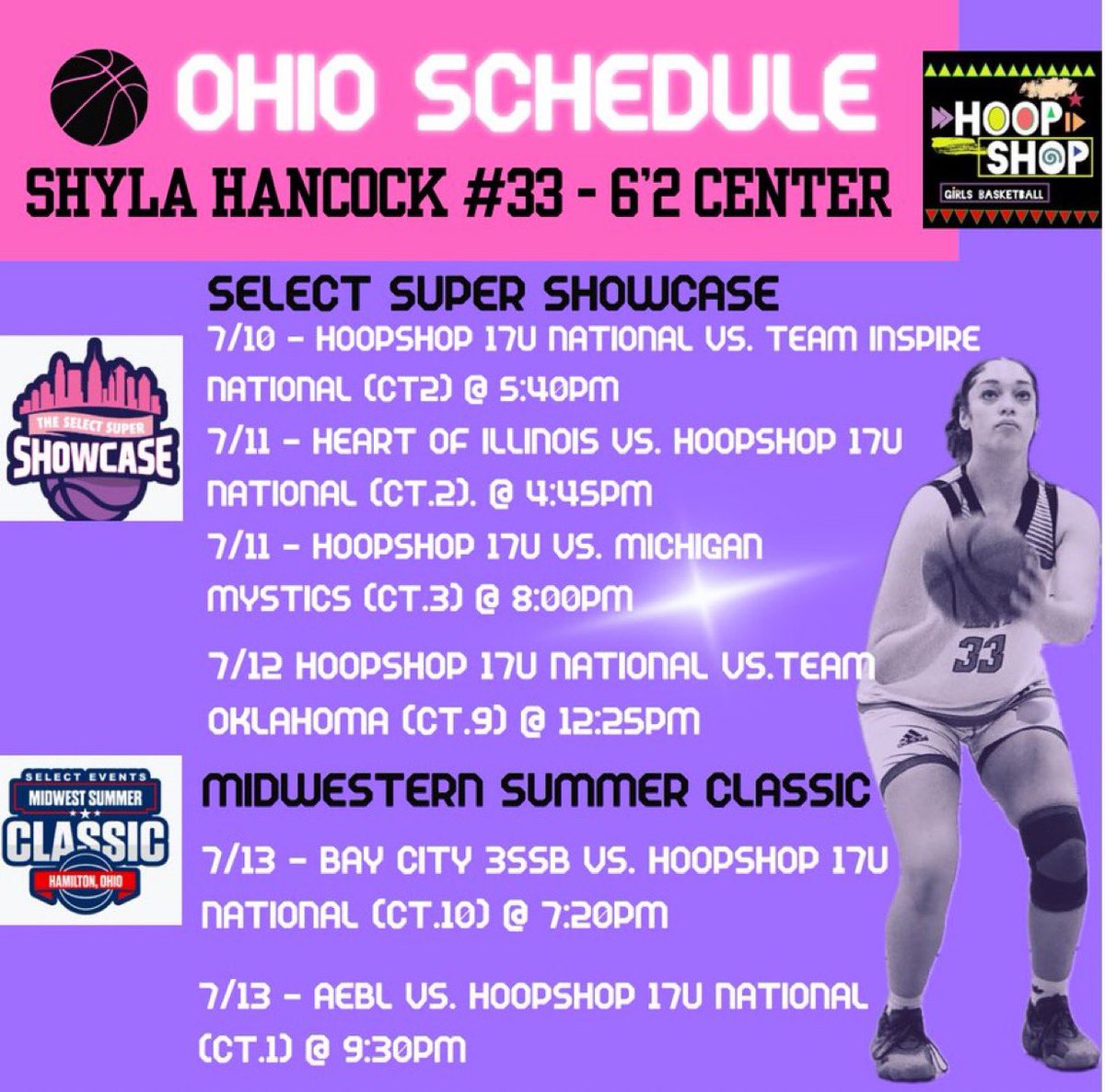 Hello Coaches,

I will also be in Ohio and would love to be evaluated by you if possible. Here is my schedule and a highlight video. 

Have a great week!

Highlight video:
youtu.be/jEBcJJIUOrA?fe…