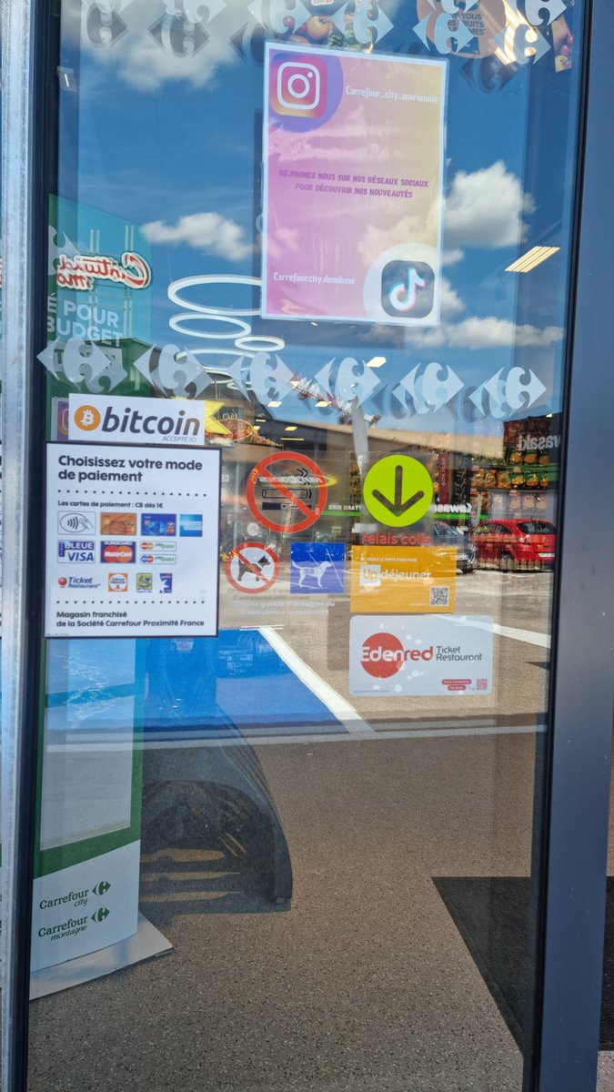 🟠 Grande nouvelle à Maromme !
Votre Carrefour City accepte désormais les paiements en #Bitcoin ⚡️
Faites vos courses du quotidien et payez en crypto, simplement.
Une nouvelle étape vers l'avenir ! 🚀
#Maromme #CarrefourCity #Rouen