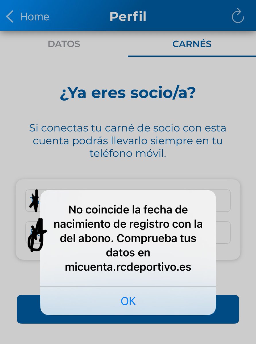 Centoloman's tweet photo. ⁦@RCDeportivo⁩ al tratar de vincular el abono en la APP me sale este mensaje 🤔 https://t.co/C4JyIs1oSE