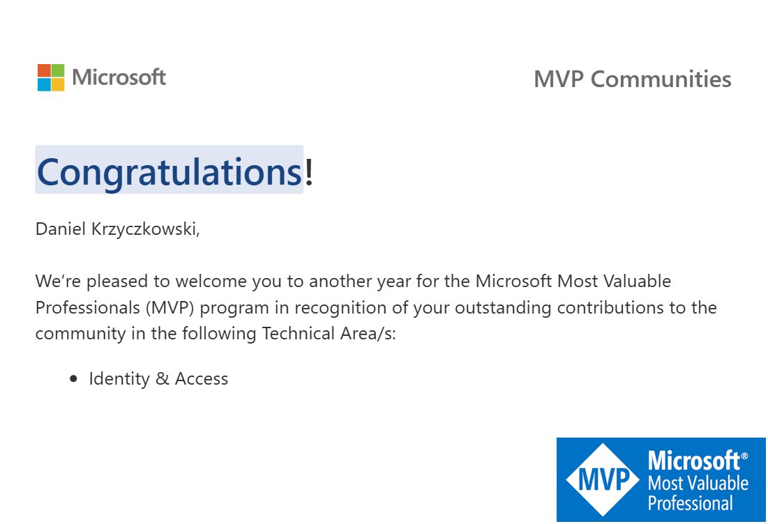 DKrzyczkowski's tweet image. Grateful to mark 9 years as a Microsoft MVP!
It’s been an incredible journey being part of this inspiring global community of experts and technologists. Thank you, Microsoft!

#MVPBuzz #TechMindFactory #Identity #Cloud #MVPAward