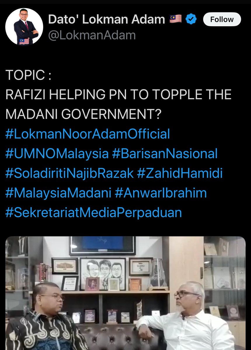 Why would Rafizi want to topple the Madani Government when he was one of the key people that contributed to the victory in GE15? 

You make no sense. 

It is Najib you are trying to free.