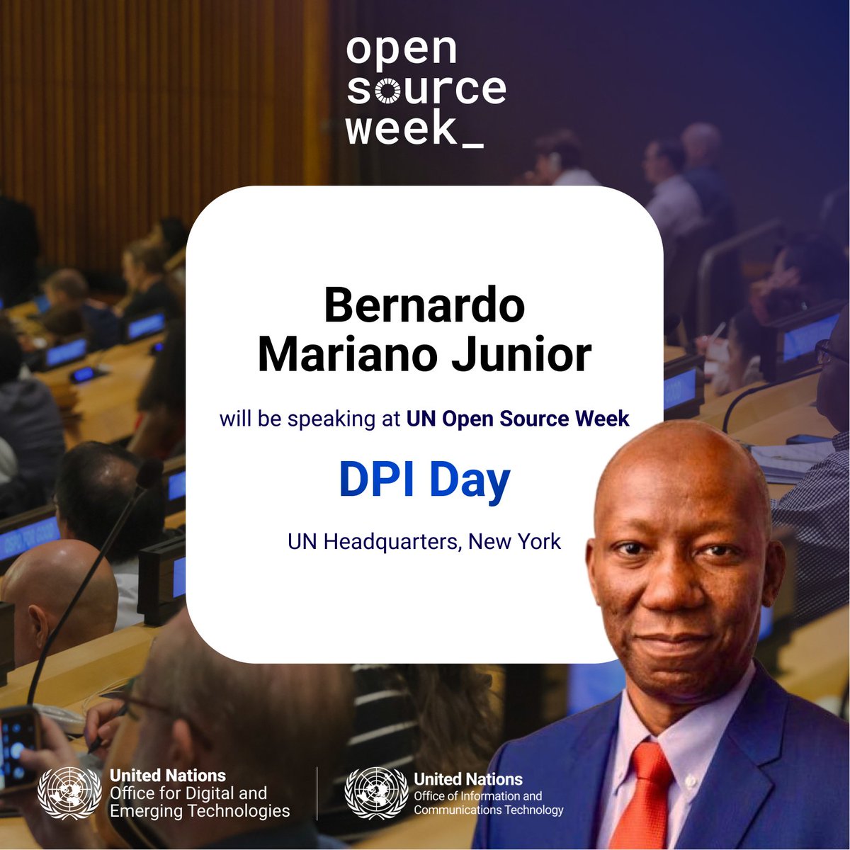 BMarianoJr's tweet image. Proud to have delivered closing remarks at #UNOpenSourceWeek on #DPIDay, where global leaders, technologists and governments come together to shape the future of Digital Public Infrastructure.

Open source is key to building digital systems that serve everyone

@UN_OICT @ODET_UN