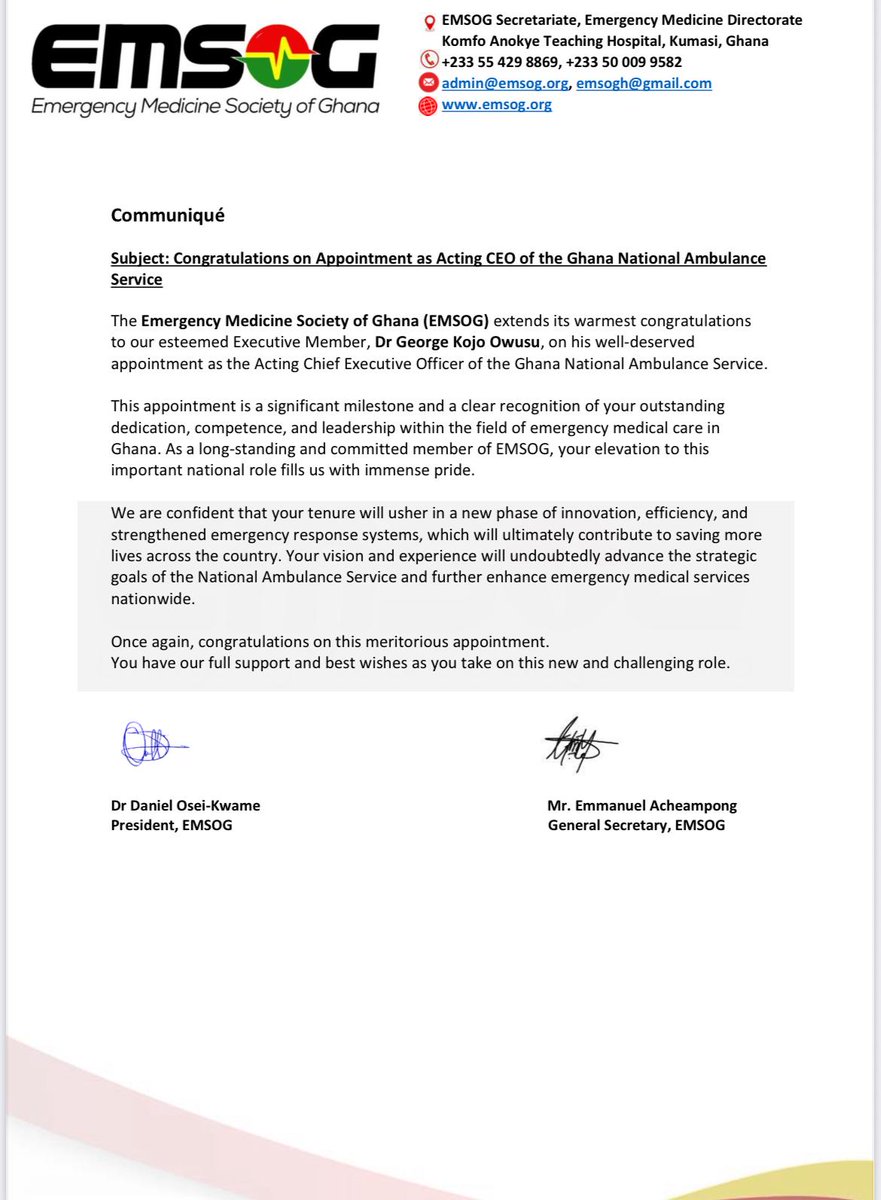 Congratulations Dr George Kojo Owusu!

We are extremely proud of you.
#emsog2025 #EMSOG