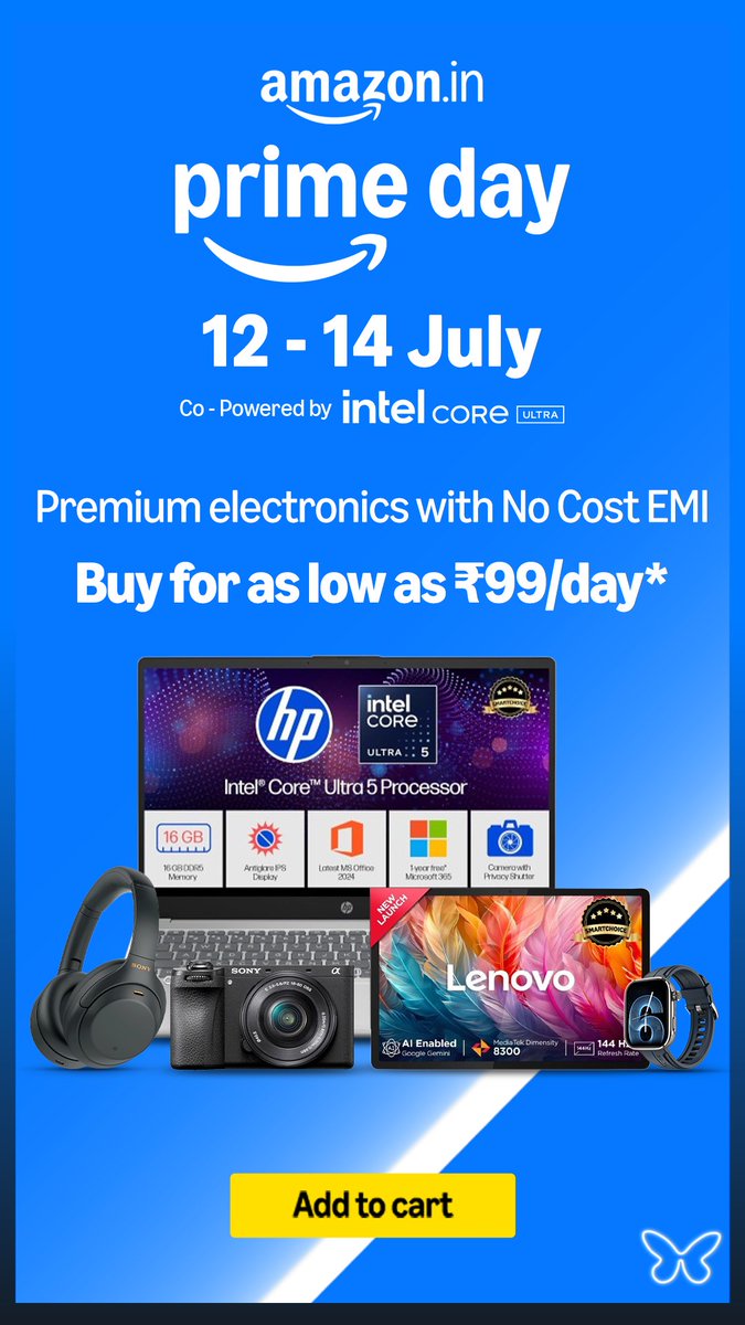 Amazon Prime Day Sale 2025 voucher giveaway, Day 4

1 lucky winner wins a voucher 

ELECTRONICS DEALS REVEALED 

Which premium electronic deal are you most excited about?

1. HP 15 Intel Ultra 5 Laptop
2. Lenovo Idea Tab Pro
3. Noise Pro 6 Max Smartwatch
4. Sony WH-1000XM4