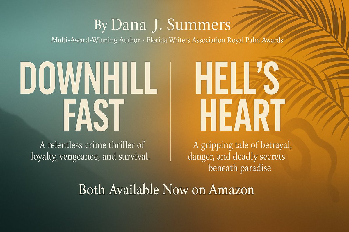 DanaJSummers's tweet photo. The shadows are closing in.
From gritty crime to deadly secrets, these two award-winning thrillers will keep you hooked until the last page.
 Downhill Fast &amp; Hell’s Heart by Dana J. Summers—available now on Amazon.
#Suspense #ThrillerReads #MysteryBooks https://t.co/oIlmca64GS