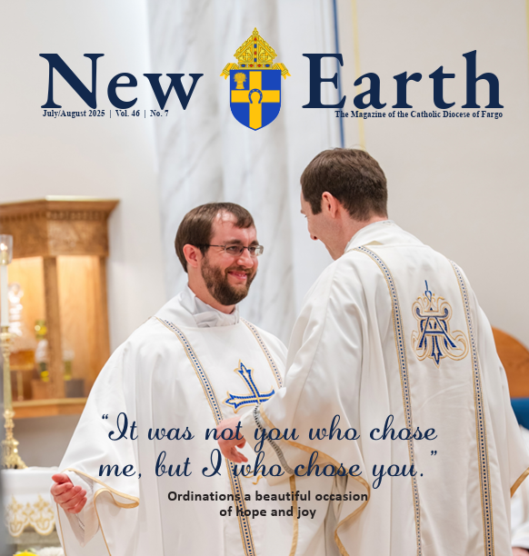 The July/August New Earth is now available here:
fargodiocese.net/new-earth

Read about our new priest, deacons, the groundbreaking for the SMP Hospital in Jamestown, the All Saints Catholic Schools Network launch in Grand Forks, and more!

Issue will reach homes later next week.