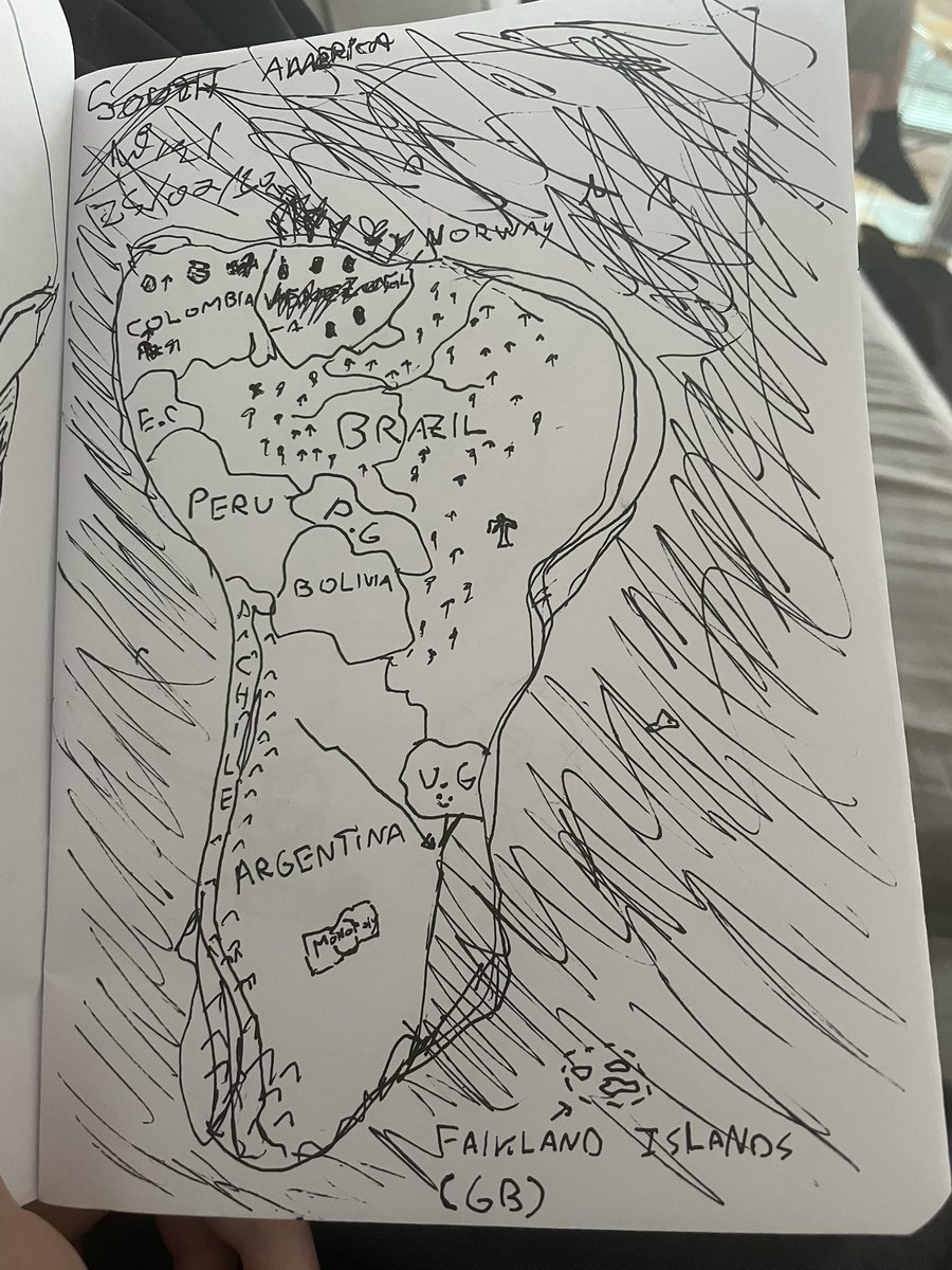 Uberdev3's tweet image. Map of the Americas from memory, two more regions to go