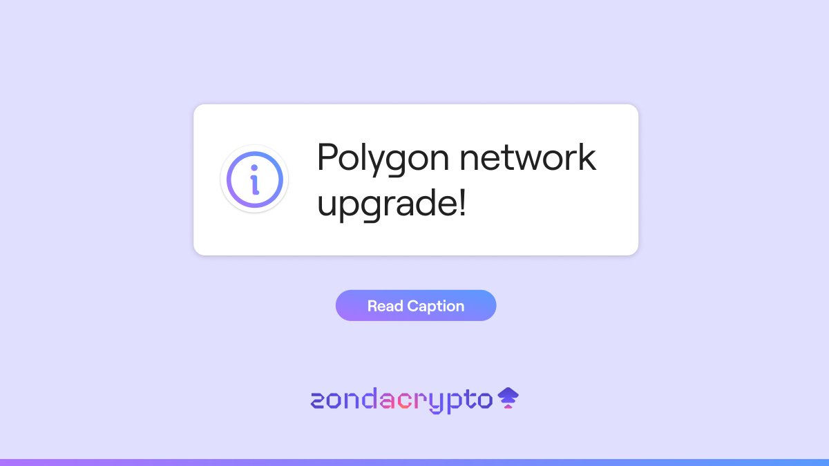 Dear users!  
Due to the Polygon network upgrade, deposits and withdrawals for POL (Polygon) on zondacrypto are temporarily unavailable.  

We’ll keep you updated, thanks for your patience!