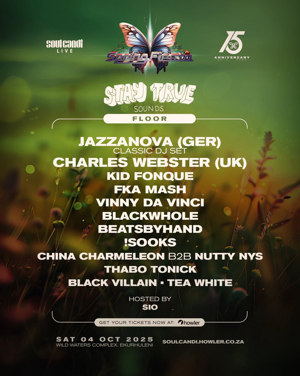KidFonque's tweet image. I’m extremely proud of this year’s @StayTrueSounds stage at the 15 year @SpringFiestaSA celebration.
What a line up!