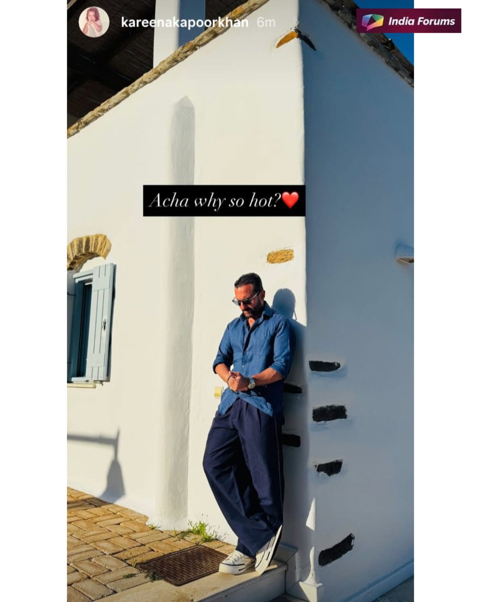indiaforums's tweet photo. Kareena Kapoor just shares a Hot picture of Saif Ali Khan and we just can't get over their Romance during their family Vacation time π₯΅π€©
.
.
#KareenaKapoorKhan #SaifAliKhan #Hotnesslevel #CoupleGoals #BollywoodCouples #BollywoodBuzz #VacationMood #If #IndiaForums https://t.co/OUyZY9AmLP