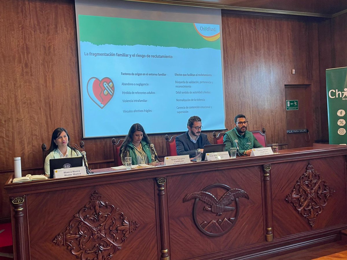 ChildFundEc's tweet image. Inicia el Panel 2.
"Experiencias en el fortalecimiento de factores de protección en contextos de violencia"

Panelistas:
1. Juan Manuel Guerrero - @WarChildCol
2. Gustavo Malavé - ChildFund
3. Blanca Rivera - Misión Alianza
Modera: Grace Vásquez - ChildFund