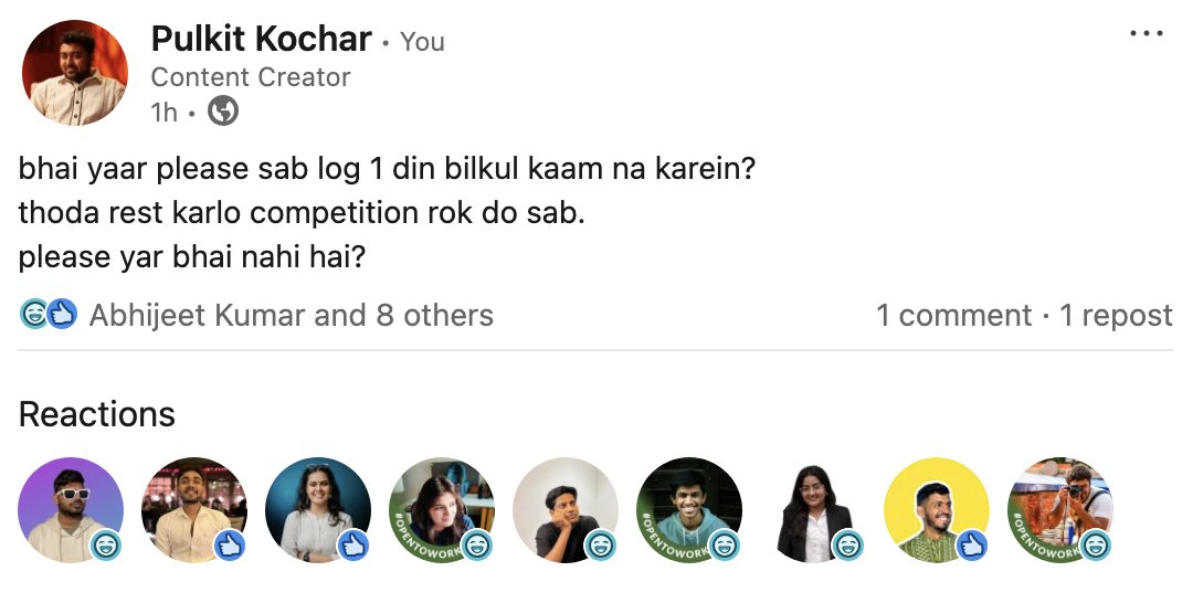 the energy i bring on linkedin