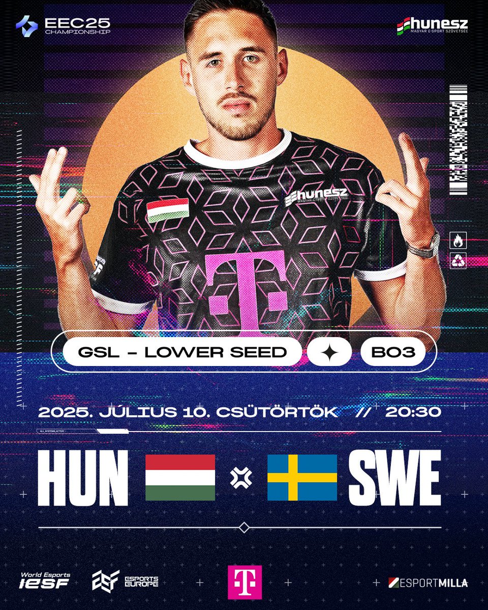 🇭🇺 Újabb esély a magyar CS2 válogatott előtt.
A mai első ellenfelük Svédország csapata. 
Minden szurkolásra szükségük van, tartsatok velünk a twitch.tv/esport1tv csatornán!

<a href="/telekomHU/">Telekom HU</a> <a href="/iesf_official/">IESF</a> @eu