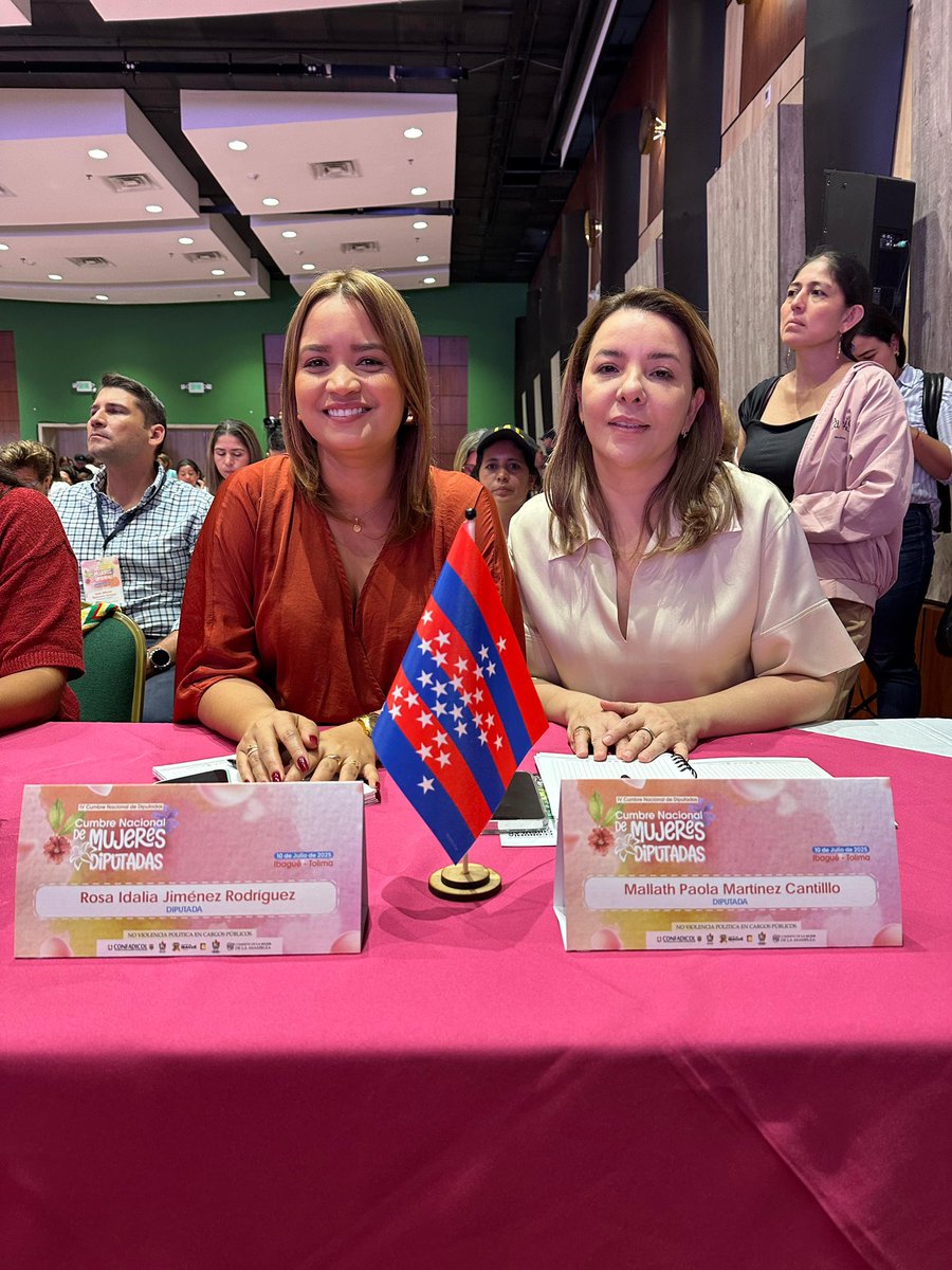 Asamblea del Departamento del Magdalena (@asambleamagdale) on Twitter photo #AEstaHora
Las diputadas del Magdalena se encuentran representando nuestro departamento en la IV cumbre Nacional de diputadas que se está llevando a cabo en la ciudad de Ibagué, Tolima.
<a href="/Angelacedeno30/">Angela Cedeño Ruiz</a>
<a href="/MartaGarciaRiv6/">Marta Garcia Rivera</a>
<a href="/candysanchezvas/">Candy Sánchez Vásquez</a>
<a href="/rositaj2/">Rosita Jiménez</a>
<a href="/MallathM/">MALLATH MARTÍNEZ</a> #AEstaHora
Las diputadas del Magdalena se encuentran representando nuestro departamento en la IV cumbre Nacional de diputadas que se está llevando a cabo en la ciudad de Ibagué, Tolima.
<a href="/Angelacedeno30/">Angela Cedeño Ruiz</a>
<a href="/MartaGarciaRiv6/">Marta Garcia Rivera</a>
<a href="/candysanchezvas/">Candy Sánchez Vásquez</a>
<a href="/rositaj2/">Rosita Jiménez</a>
<a href="/MallathM/">MALLATH MARTÍNEZ</a>