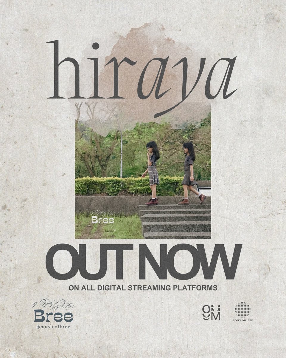 Breē (@musicofbree) on Twitter photo "𝗛𝗜𝗥𝗔𝗬𝗔" 𝗢𝗨𝗧 𝗡𝗢𝗪 - Stream our newest song at bit.ly/3GDCPtE
Additional Vocals by Achiach Ningas
Recorded and Mixed by Aya Zipagan at Whosoever Recording
Mastered at Crows Nest Studio
Produced by <a href="/offshoremusicph/">Offshore Music</a> <a href="/sonymusicph/">Sony Music Philippines</a>
Bree©️ 2025 "𝗛𝗜𝗥𝗔𝗬𝗔" 𝗢𝗨𝗧 𝗡𝗢𝗪 - Stream our newest song at bit.ly/3GDCPtE
Additional Vocals by Achiach Ningas
Recorded and Mixed by Aya Zipagan at Whosoever Recording
Mastered at Crows Nest Studio
Produced by <a href="/offshoremusicph/">Offshore Music</a> <a href="/sonymusicph/">Sony Music Philippines</a>
Bree©️ 2025