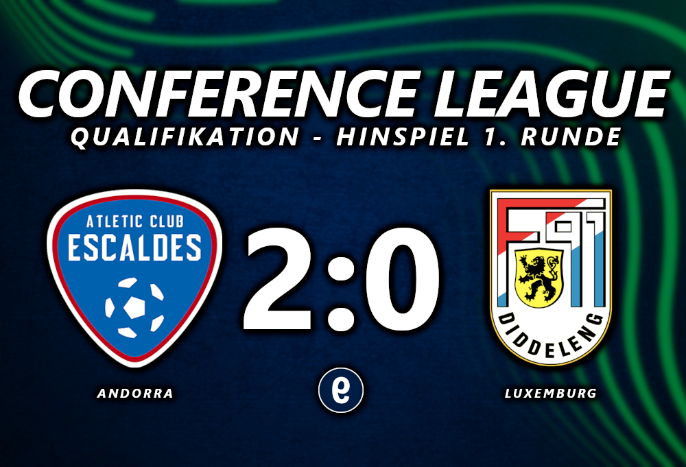 Fehlstart für F91 Düdelingen! ❌ Die Luxemburger verlieren in Andorra das Hinspiel zur Qualifikation für die Conference League und drohen bereits in der 1. Runde auszuscheiden. 🇱🇺🏆

➡️ Alle Ergebnisse der 1. Runde zur Europapokal-Qualifikation: diefalsche9.de/teilnehmer-und…