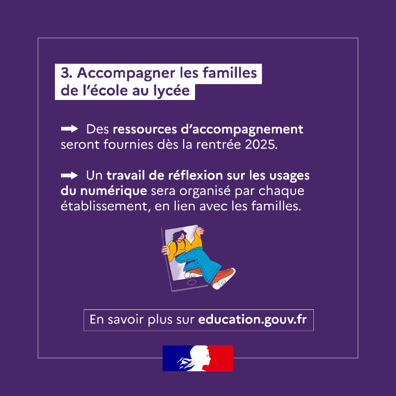 education_gouv's tweet photo. 📱 Portable en pause : vers un usage plus raisonné du numérique à l’école.

À partir de la rentrée 2025, le dispositif "Portable en pause" est généralisé dans tous les collèges publics.

Objectif : améliorer le climat scolaire et la concentration des élèves.