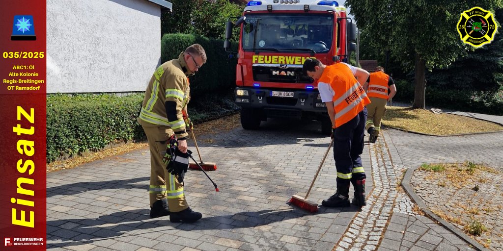 +++ Dieselspur - 10.07.2025 - 16:16 Uhr +++  
  
Weitere Informationen zu diesem Einsatz und alle weiteren Einsatzberichte finden Sie auf unserer Website unter: ff-regis-breitingen.de 

#imEINSATZfürREGISBREITINGEN #WIRfürREGISBREITINGEN #RegisBreitingen112
*mt