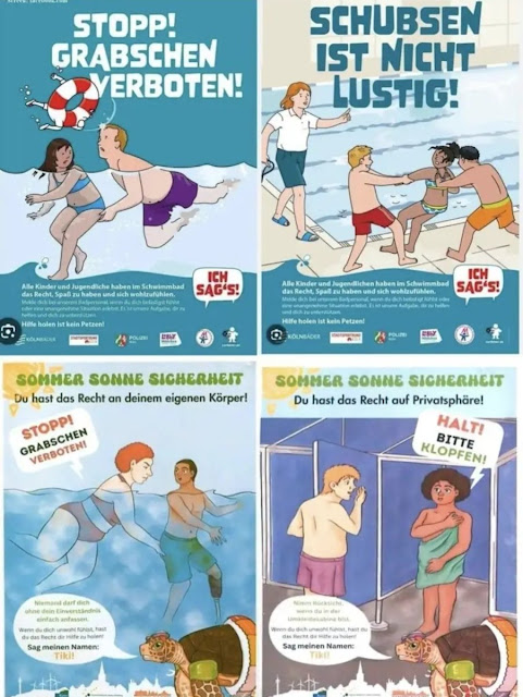 ecolelibre's tweet photo. #Allemagne — Nouvelle campagne pour avertir que les attouchements sont interdits dans les piscines publiques. #mensonge #propagande #inversion #immigration (lien dans billet dessous) https://t.co/OLMzhfmnPy