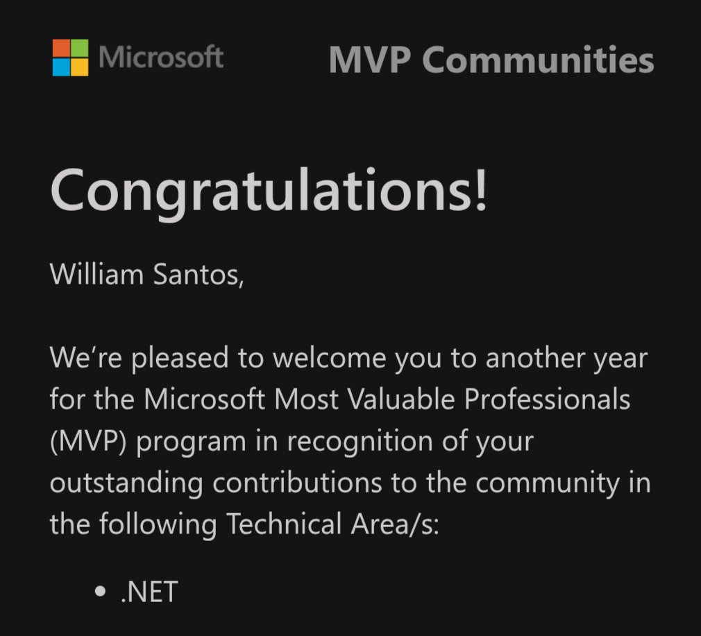 wsantosdev's tweet image. Mcrosoft MVP
Reconhecimento renovado por mais um ano.
Obrigado a todos que ao longo de 2024 leram/assistiram os materiais que produzi.
Seguimos! 🤓💛