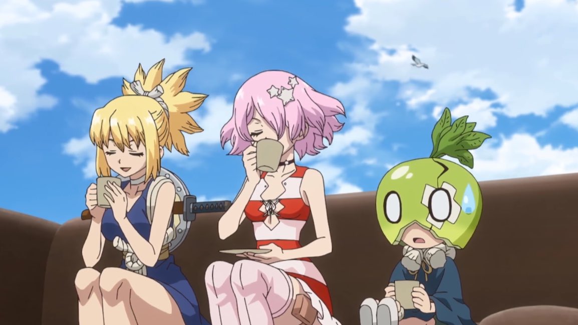 DcstGirls's tweet image. kohaku, luna and suika #drstone
