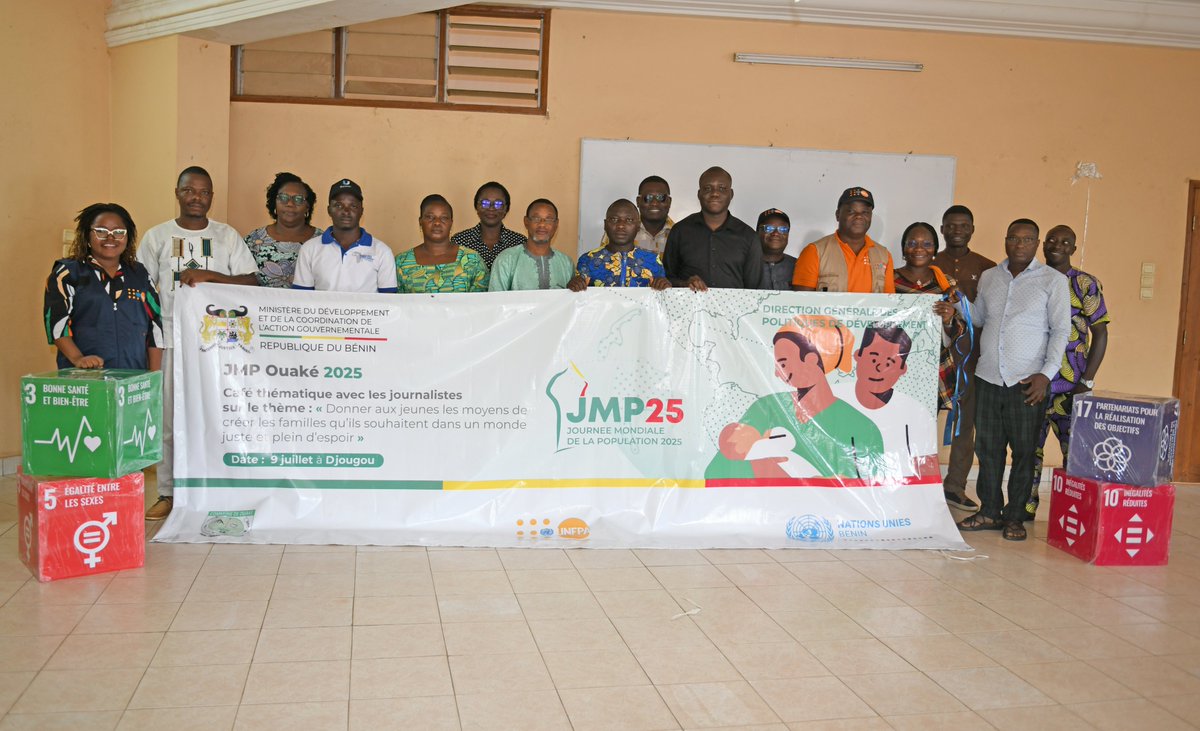 unfpa_benin's tweet image. #SemaineDeLaPopulation2025,
@unfpa_benin, @insbenin et la #DGPD ont organisé un café ☕️ thématique avec les journalistes ce 09 Juillet à Djougou afin d'échanger autour du thème de la #JMP2025.
Objectif : Renforcer le plaidoyer médiatique et la sensibilisation du grand public