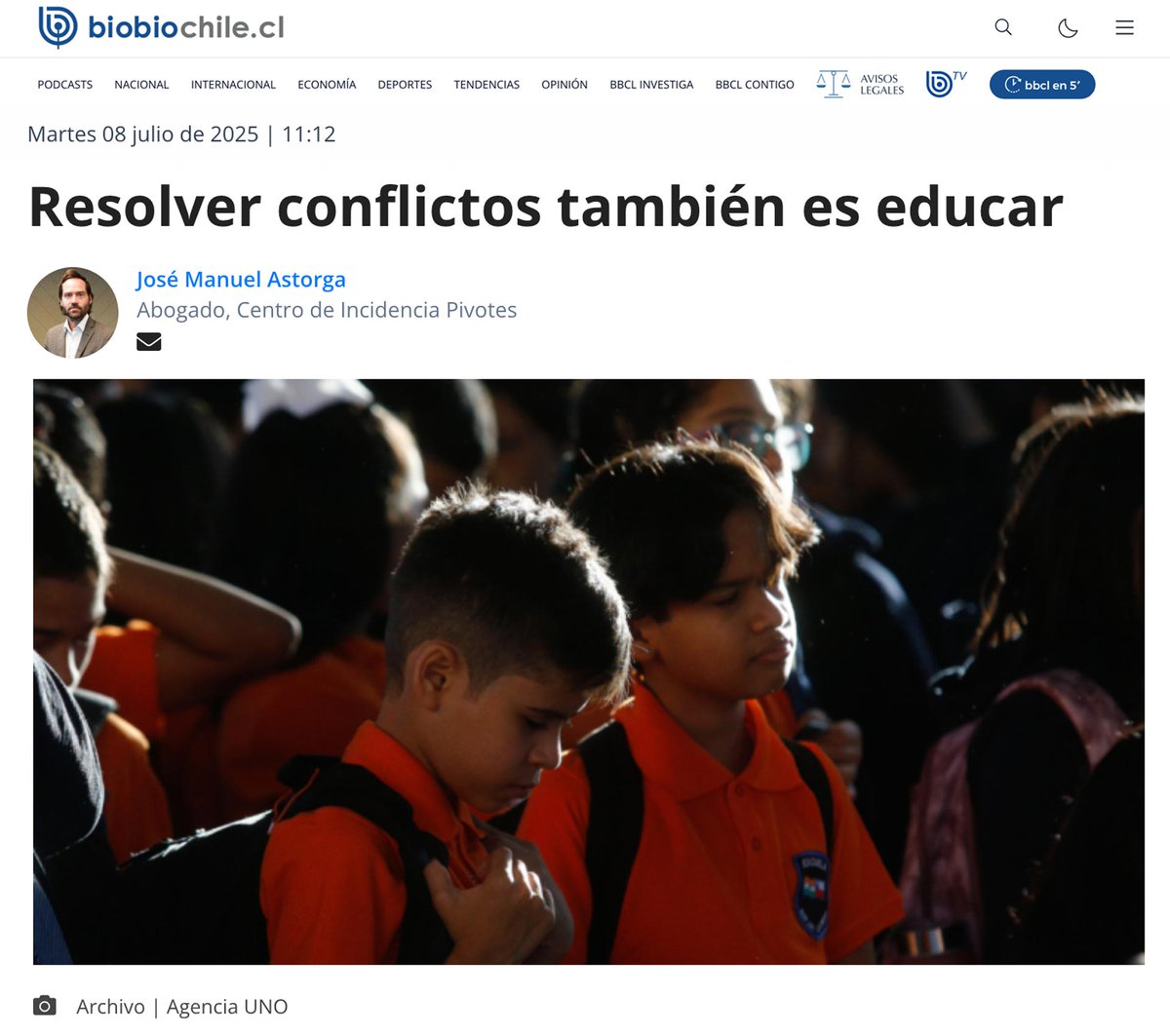 Resolver conflictos también es educar

"El <a href="/Mineduc/">Ministerio de Educación</a> informó que cerramos el año 2024 con 47.509 estudiantes desvinculados del sistema educativo", dice José Manuel Astorga.

📌 ¿Qué factores están llevando a miles de estudiantes a dejar la escuela?

Más: pivotes.cl/contenidos/col…