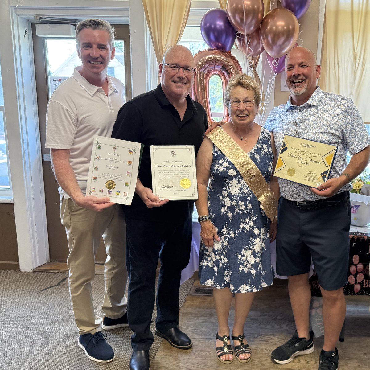 MikeBarrettON's tweet image. Two special ladies celebrated milestone birthdays in Spencerville this week! 🎉
Carol Butcher marked 80 years with the community at the Legion, and
Veita Hutton celebrated 95 years with the community at St. Laurence O’Toole.
Wishing them both many more joyful birthdays to come!