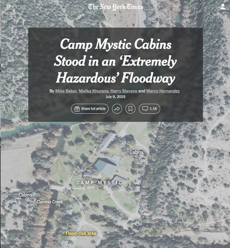 It is such hubris to develop, build, and plant crops on every acre of floodplain. 

We drain wetlands and pave over floodplains as if the water won't come back with a vengeance--and sometimes unspeakably tragic consequences.